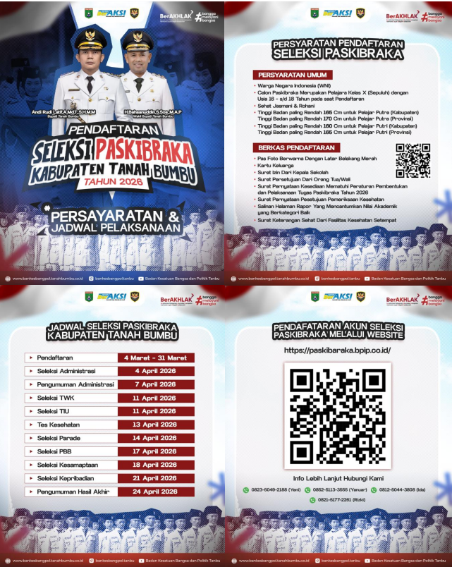 DIBUKA SELEKSI PASKIBRAKA KABUPATEN TANAH BUMBU TAHUN 2026