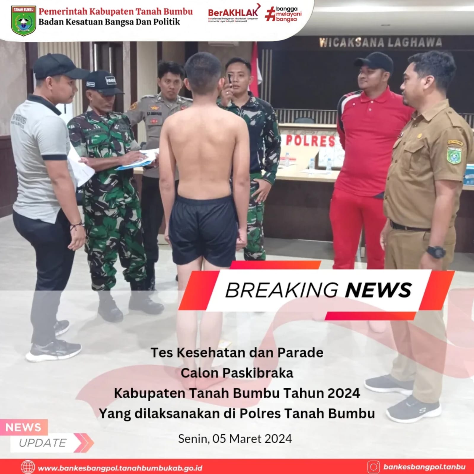 TES KESEHATAN DAN PARADE CALON PASKIBRAKA 2024 DILAKSANAKAN HARI INI