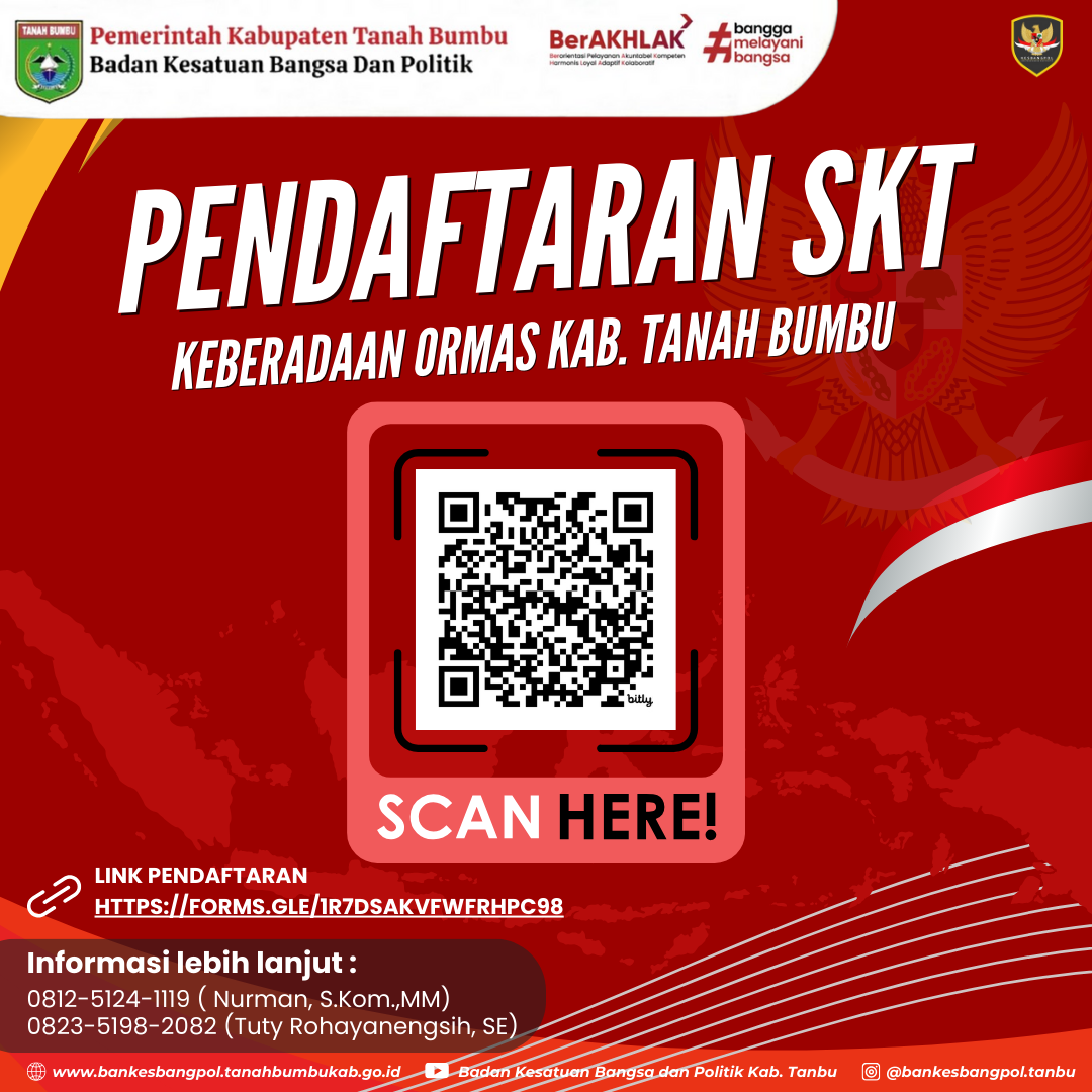 PENDAFTARAN SKT KEBERADAAN ORMAS KAB. TANAH BUMBU