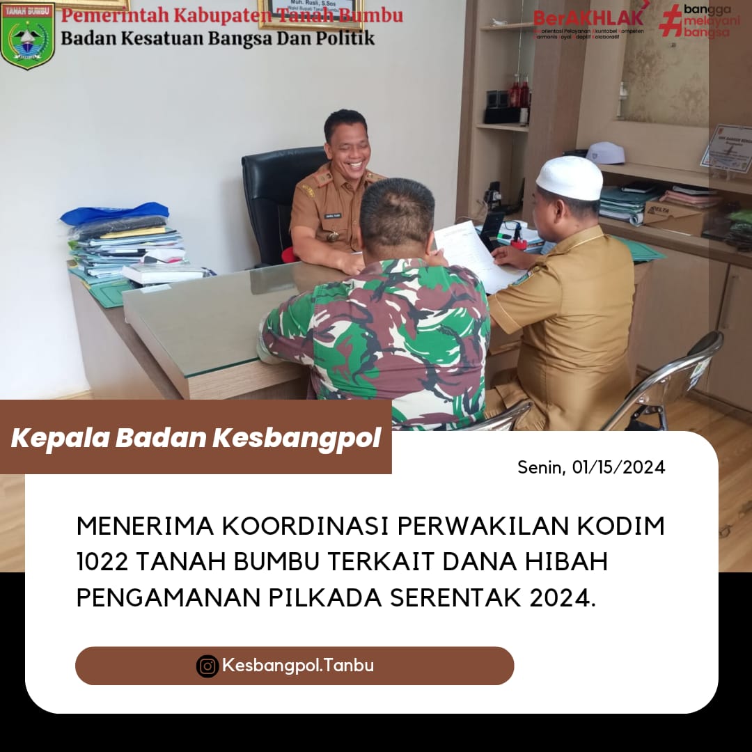MERIMA KUNJUNGAN PERWAKILAN KODIM 1022 TANAH BUMBU