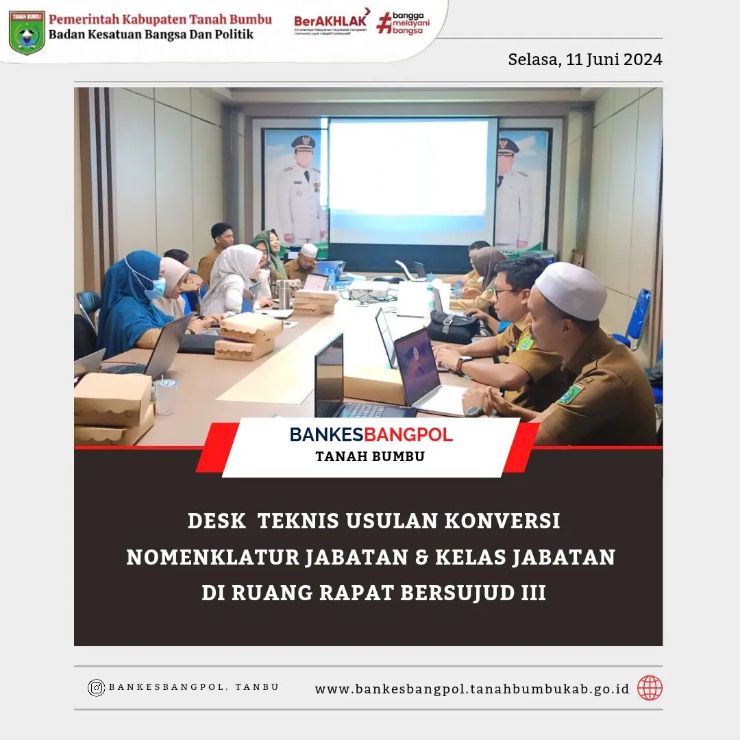 DESK TEKNIS USULAN KONVERSI NOMENKLATUR JABATAN DAN KELAS JABATAN DI RUANG RAPAT BERSUJUD III