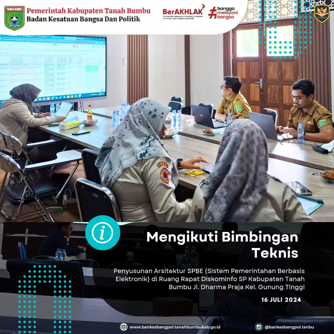 BANKESBANGPOL TANBU MENGIKUTI BIMTEK PENYUSUNAN ARSITEKTUR SPBE 