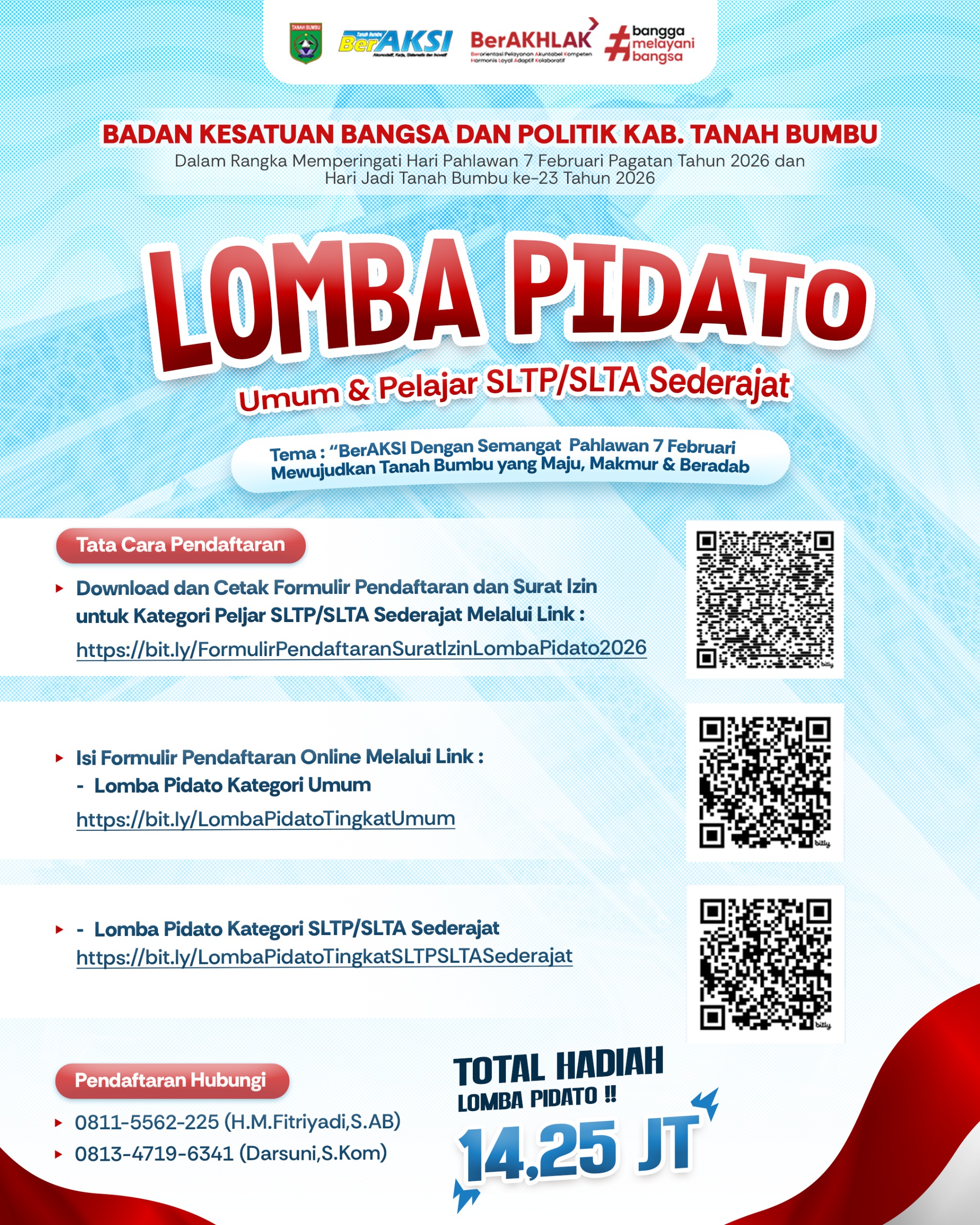 CARA PENDAFTARAN  LOMBA PIDATO KATEGORI UMUM & PELAJAR SLTP/SLTA SEDERAJAT TAHUN 2026 