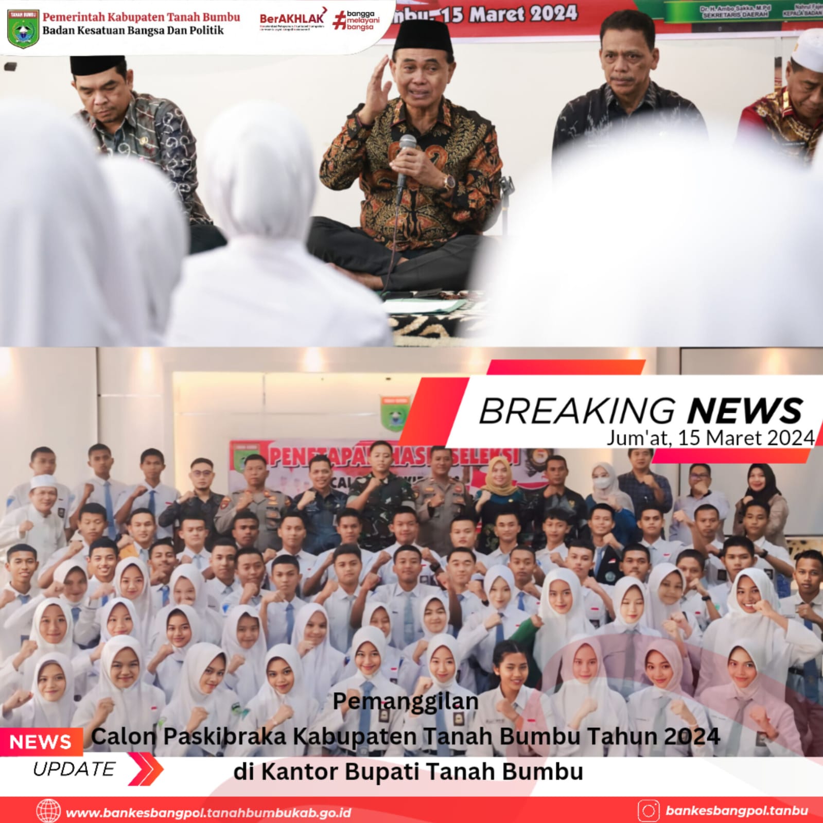 Calon Paskibraka Tanah Bumbu 2024 Berkumpul di Kantor Bupati Tanah Bumbu