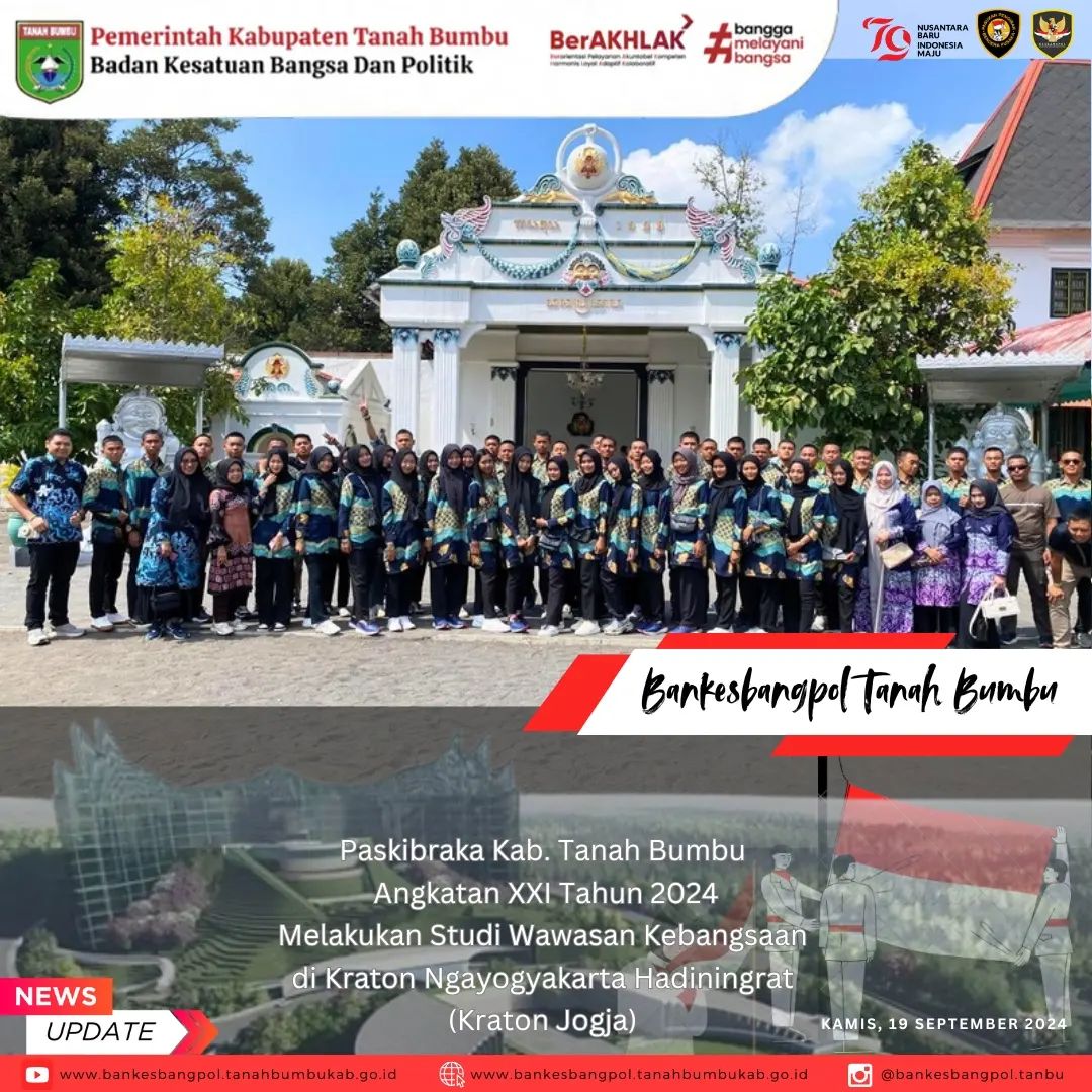 STUDI WASBANG PASKIBRAKA XXI TAHUN 2024 KE KRATON NGAYOGYAKARTA HADININGRAT