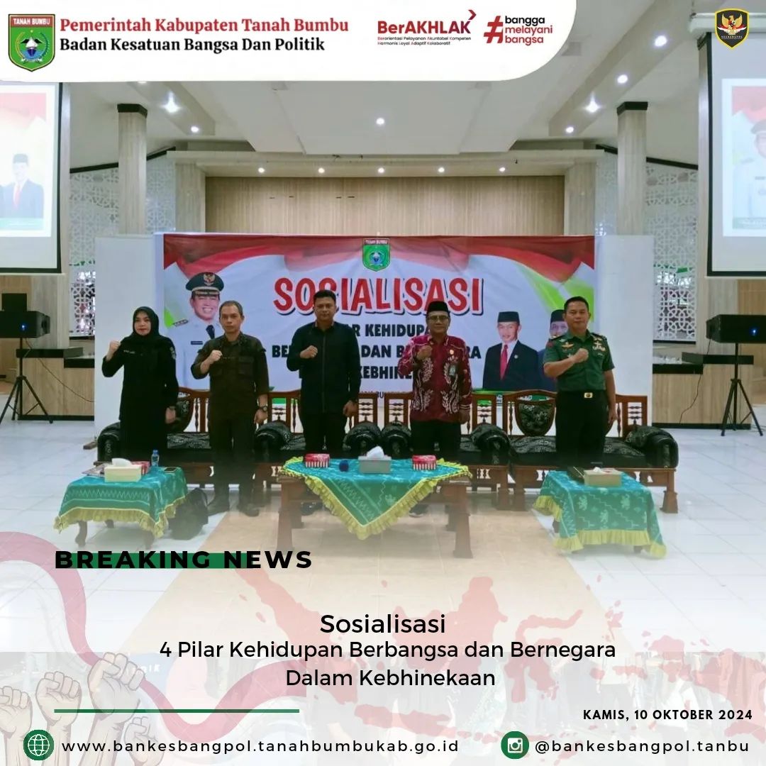 Badan Kesatuan Bangsa dan Politik melaksanakan  Sosialisasi Gerakan Indonesia Bersatu Dalam Kebhinekaan 