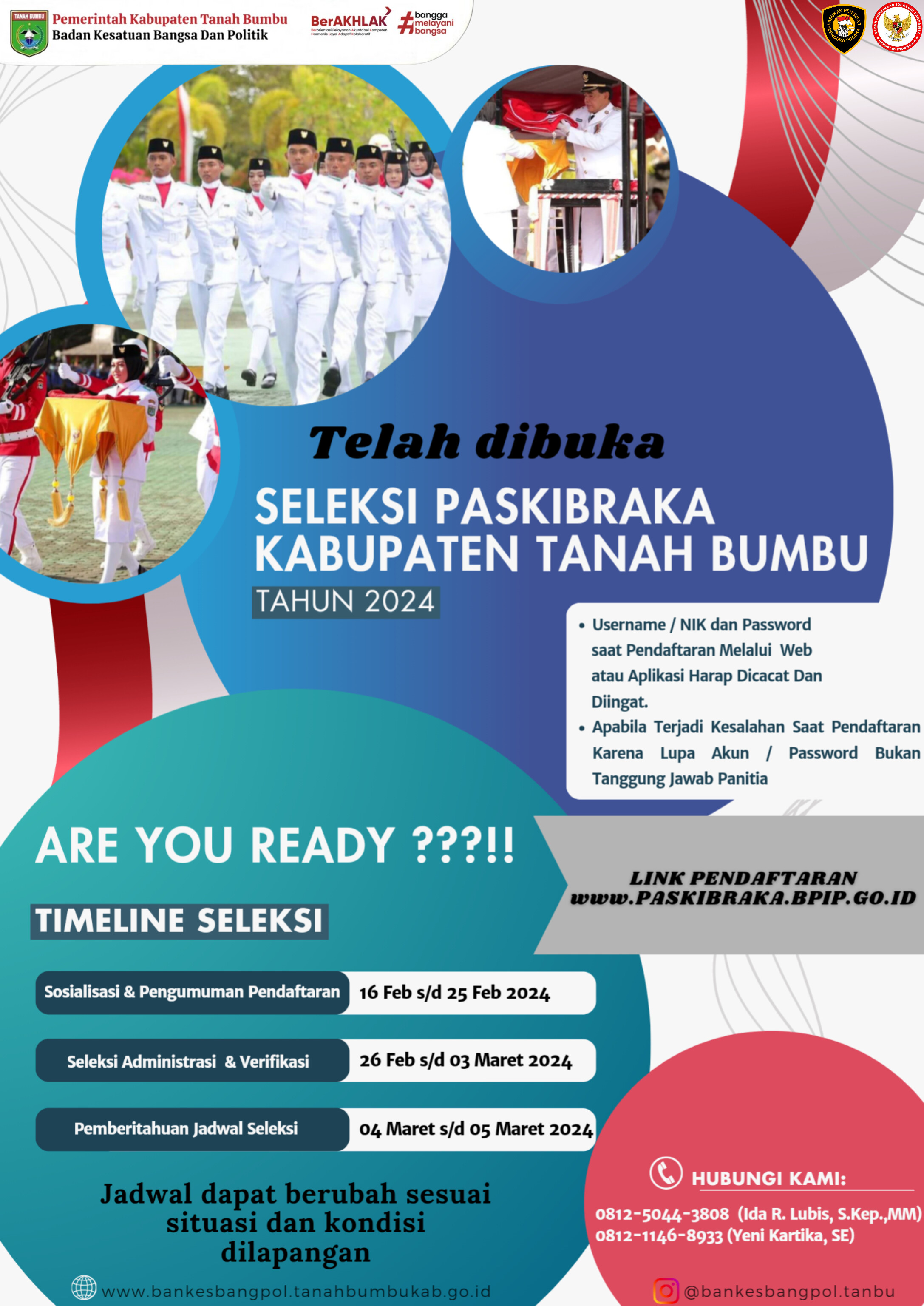 PENGUMUMAN SELEKSI PENERIMAAN CALON ANGGOTA PASKIBRAKA TAHUN 2024 