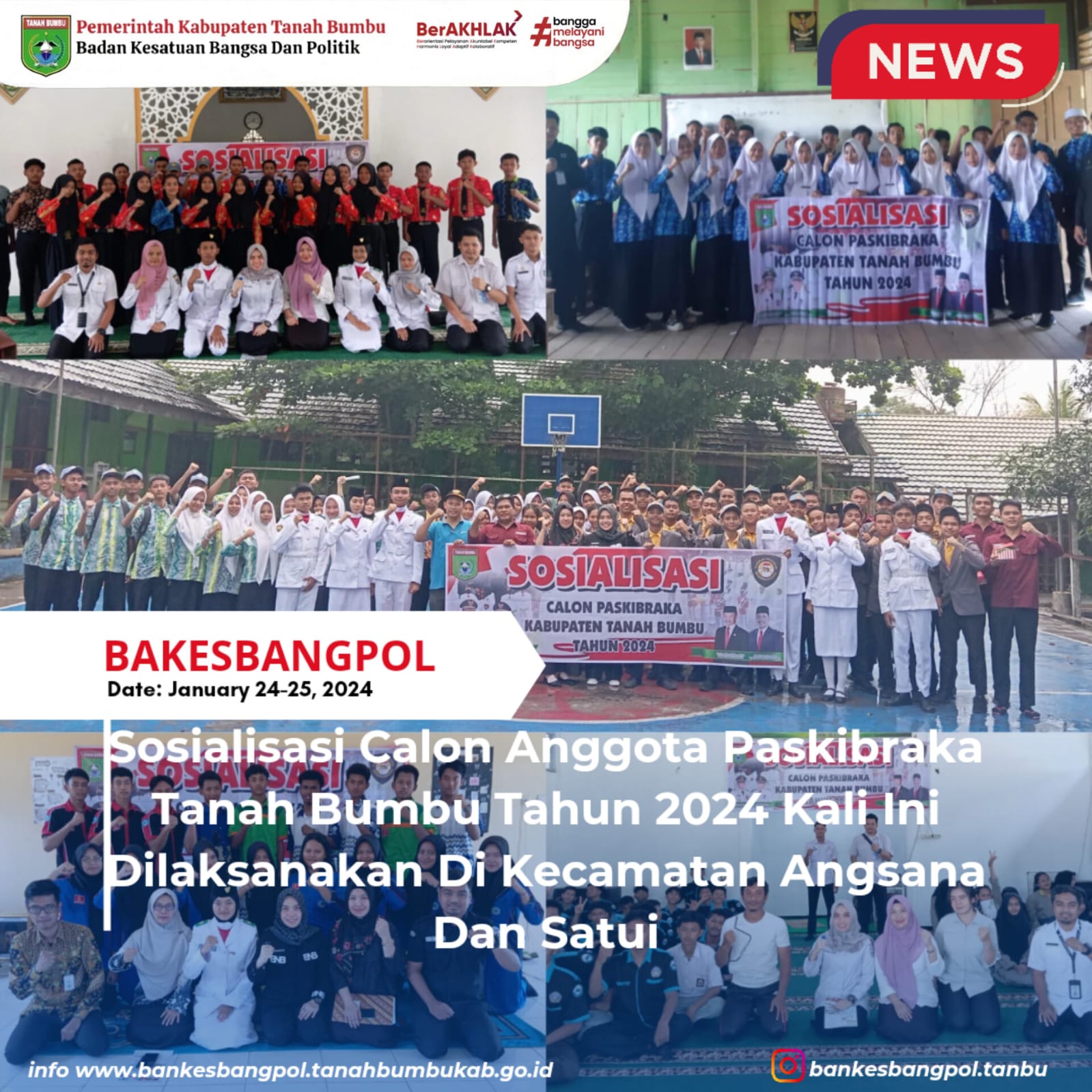 KALI INI KEC. ANGSANA DAN KEC. SATUI MENJADI TUJUAN SOSIALISASI PENJARINGAN PASKIBRAKA TAHUN 2024