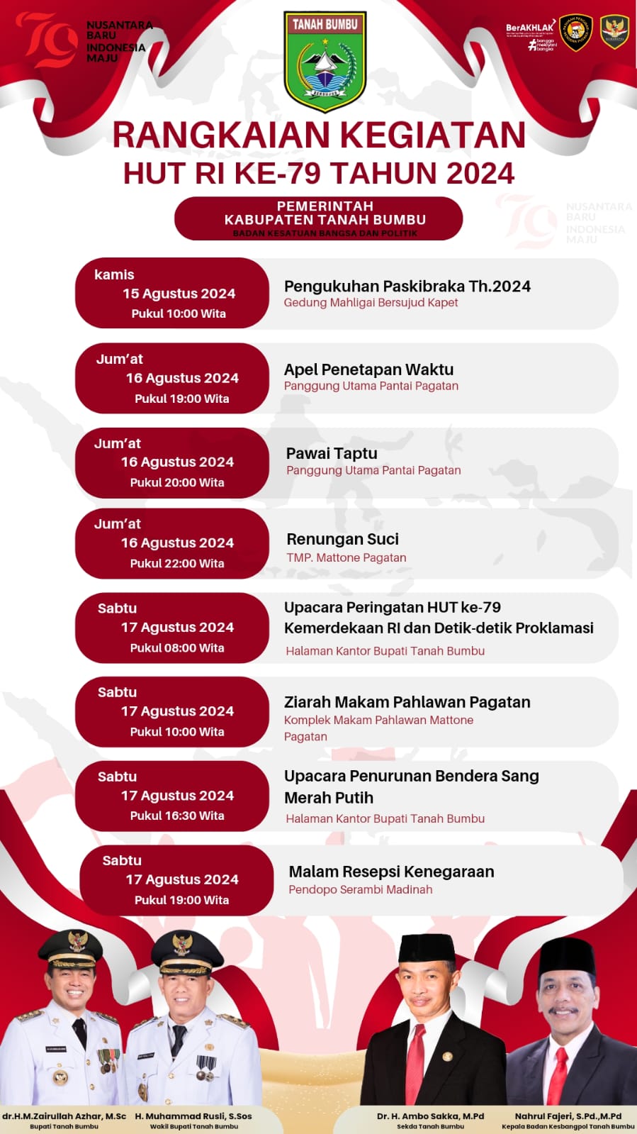 RUNDOWN KEGIATAN HUT RI KE-79 KAB. TANAH BUMBU