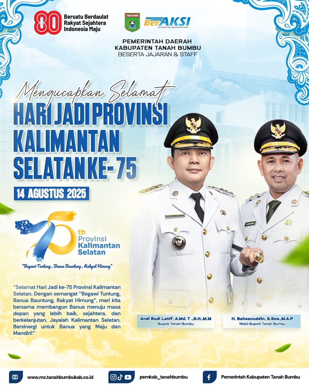 SELAMAT HARI JADI KALSEL KE-75 TAHUN 2025