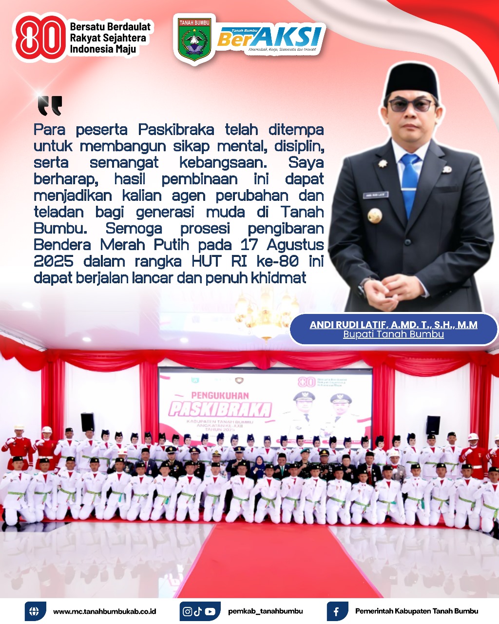 PENGUKUHAN PASKIBRAKA ANGKATAN XXII TAHUN 2025